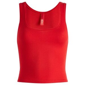 SKIMS Red Ribbed Tank Top